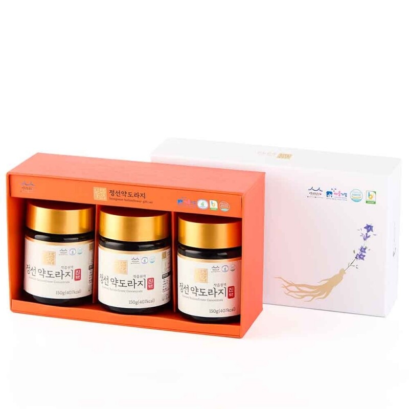 정선아라리한과농원,정선사위 약도라지청 착즙원액 선물세트 (150g*3병)